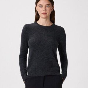 Quince Mongolian Cashmere Crewneck Sweater in Charcoal